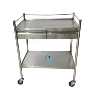 Instrument Trolley with 2 Side Drawers SS Dressing Trolley